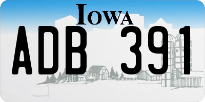 IA license plate ADB391