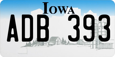 IA license plate ADB393