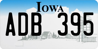 IA license plate ADB395