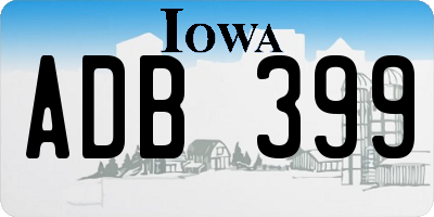 IA license plate ADB399