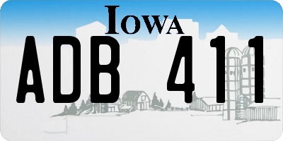 IA license plate ADB411