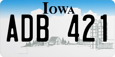 IA license plate ADB421
