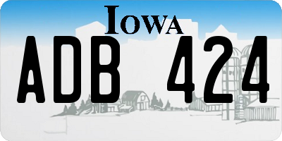 IA license plate ADB424