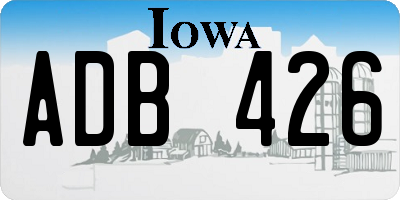 IA license plate ADB426