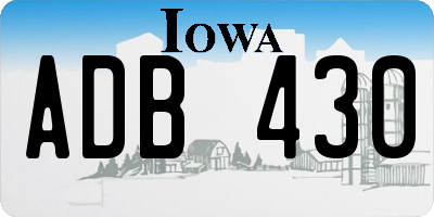 IA license plate ADB430