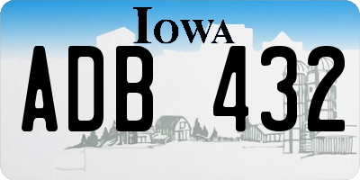 IA license plate ADB432