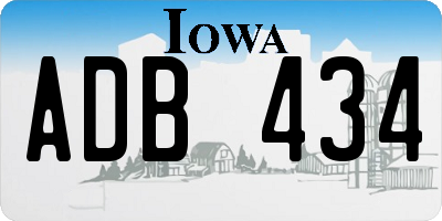 IA license plate ADB434