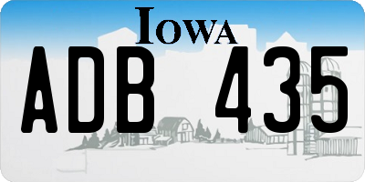 IA license plate ADB435