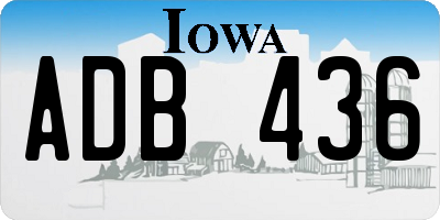 IA license plate ADB436