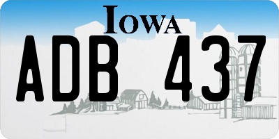 IA license plate ADB437