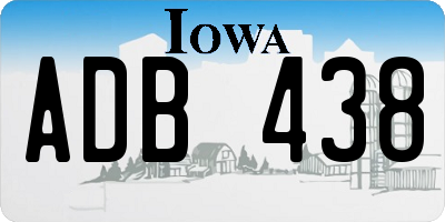 IA license plate ADB438