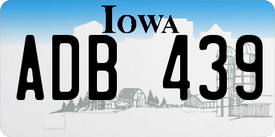 IA license plate ADB439