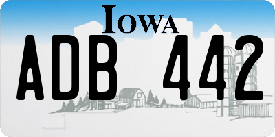 IA license plate ADB442