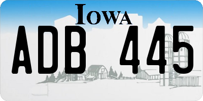 IA license plate ADB445