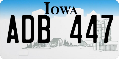 IA license plate ADB447