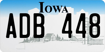 IA license plate ADB448