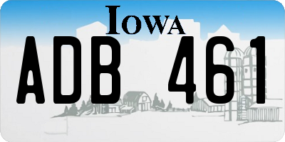 IA license plate ADB461