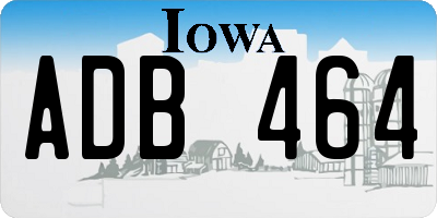 IA license plate ADB464