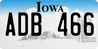 IA license plate ADB466