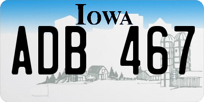 IA license plate ADB467