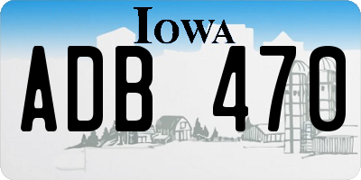 IA license plate ADB470
