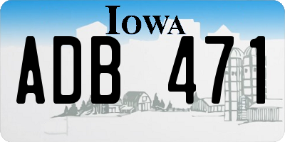 IA license plate ADB471