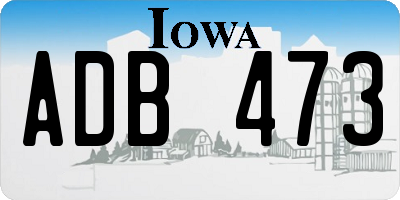 IA license plate ADB473