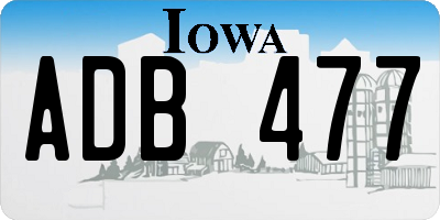 IA license plate ADB477