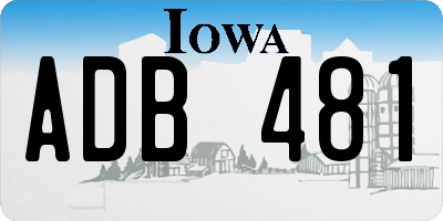 IA license plate ADB481