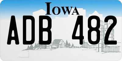 IA license plate ADB482