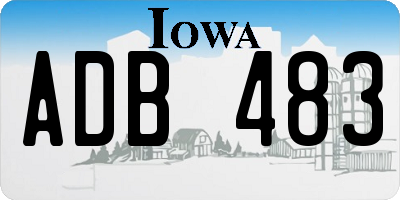 IA license plate ADB483