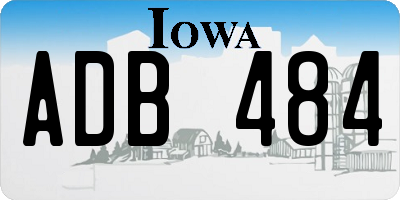 IA license plate ADB484