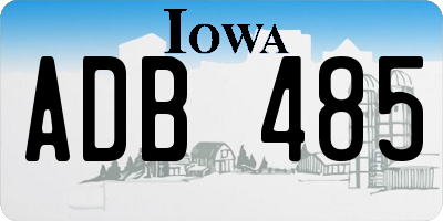 IA license plate ADB485