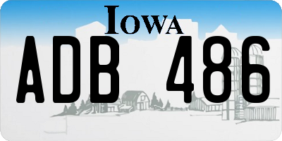 IA license plate ADB486