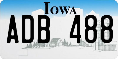 IA license plate ADB488