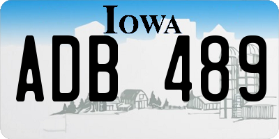 IA license plate ADB489