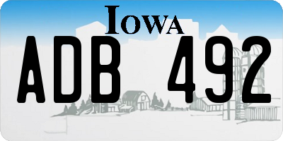 IA license plate ADB492