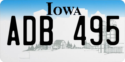 IA license plate ADB495