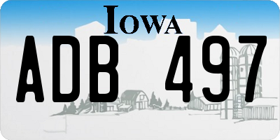 IA license plate ADB497