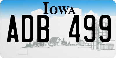 IA license plate ADB499