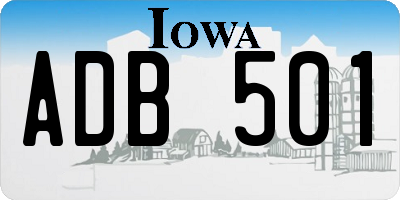 IA license plate ADB501