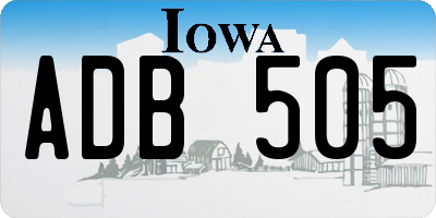 IA license plate ADB505