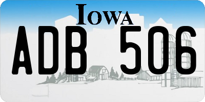IA license plate ADB506