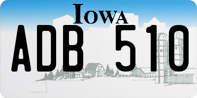 IA license plate ADB510