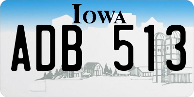IA license plate ADB513