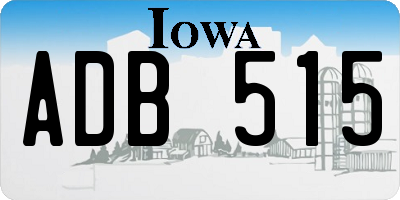 IA license plate ADB515