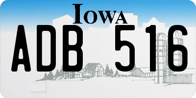 IA license plate ADB516