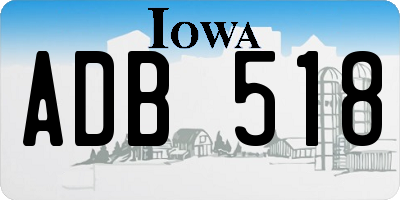 IA license plate ADB518