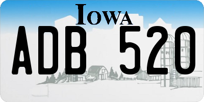IA license plate ADB520