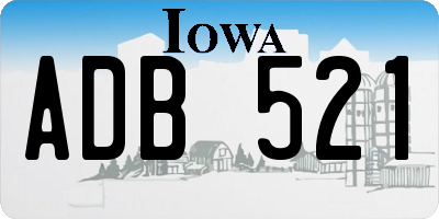 IA license plate ADB521
